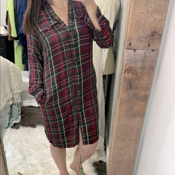 Lauren Ralph Lauren black label Plaid Button-Up Shirt Dress size 8 - Picture 2 of 5